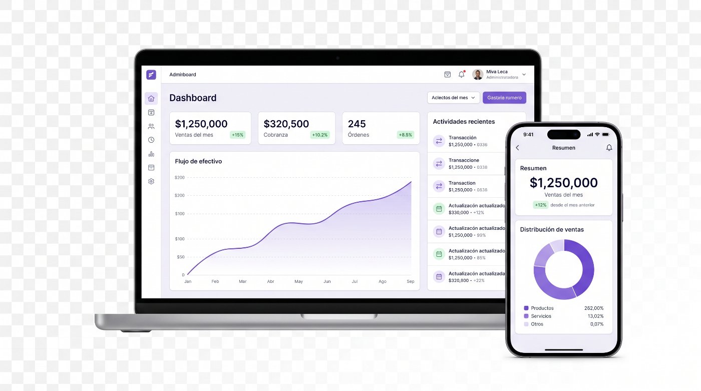 Software administrativo Ingeniería CJ — Dashboard web y móvil